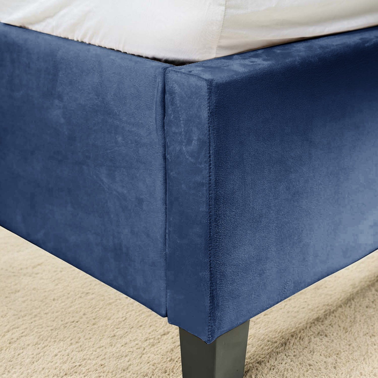 Woods Camila Ottoman Double Bed - Dark Blue - Woods Furniture