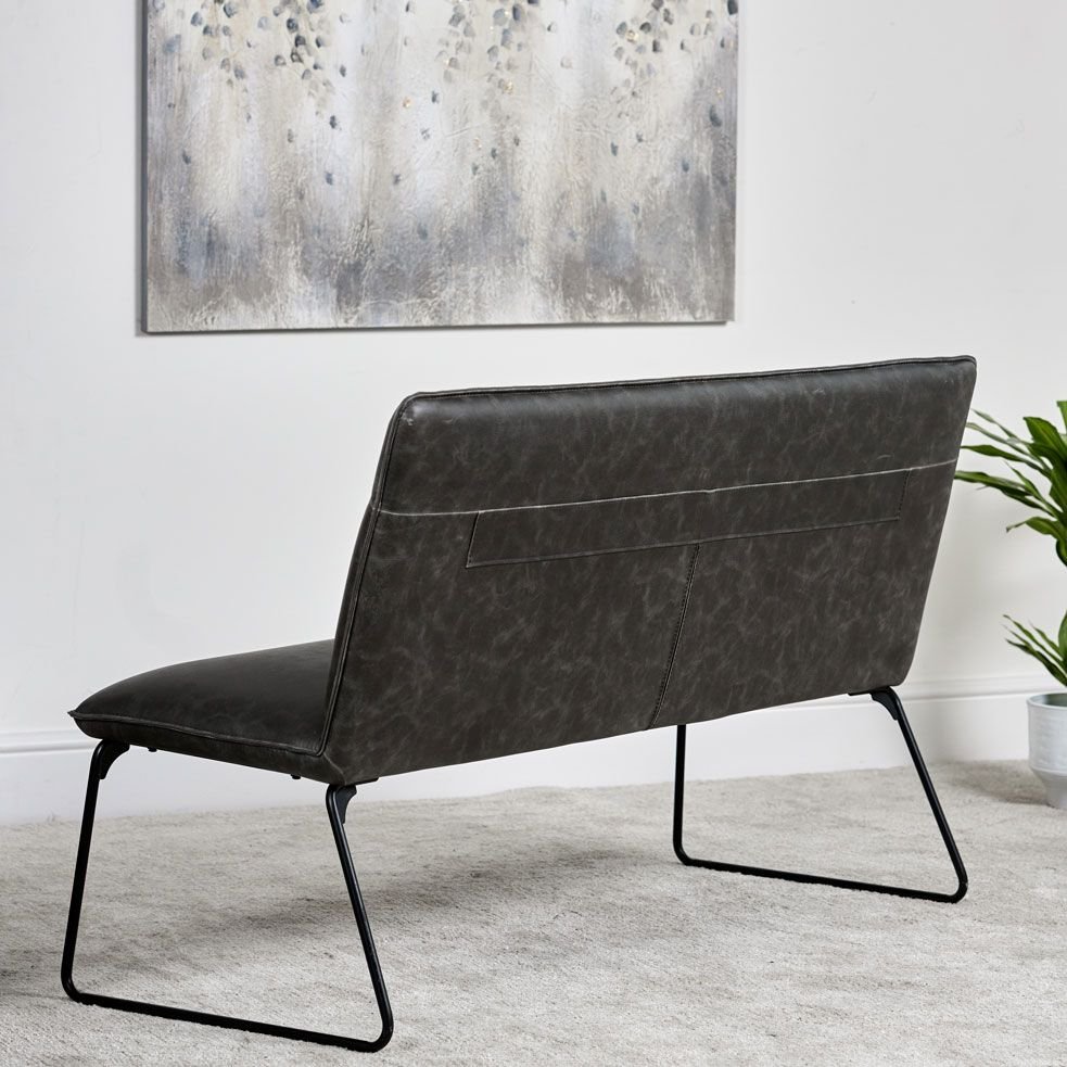 Hardy Grey Faux Leather Bench Seat Grey Bench Seat Woods Furniture