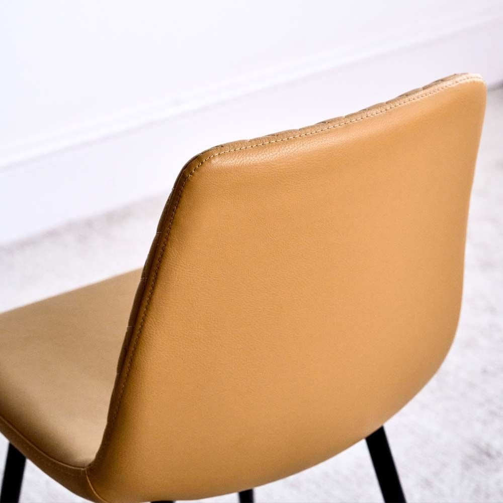 Dining Chairs Mustard (Pair) Ripley Faux Leather Woods Furniture