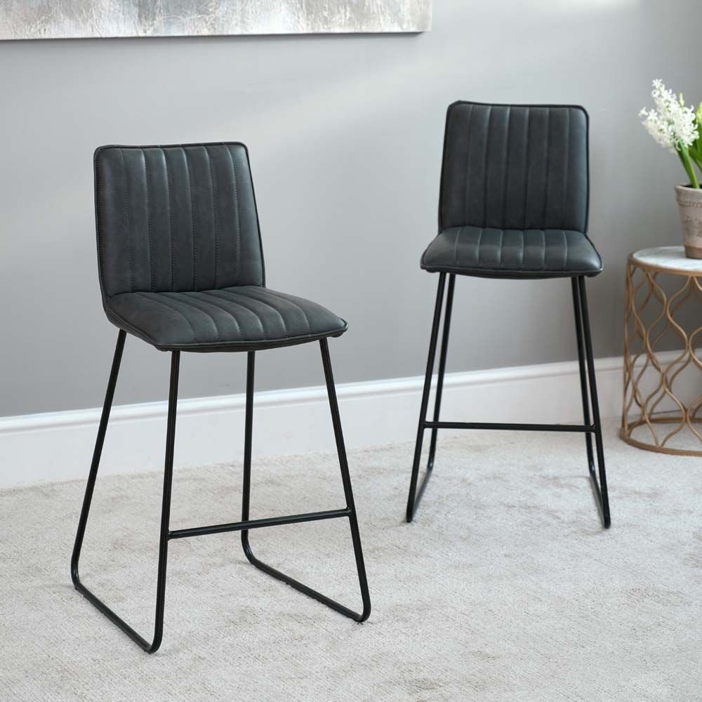 York Bar Stool Grey (Set of 2) Bar Stools Grey Woods Furniture