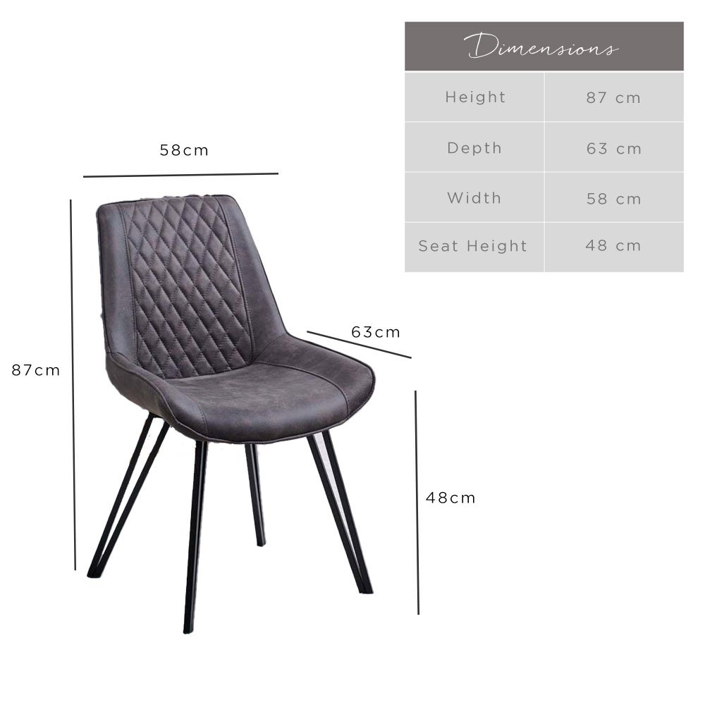 Woods Finnick Dark Grey Dining Chair (Set of 2) Woods Furniture