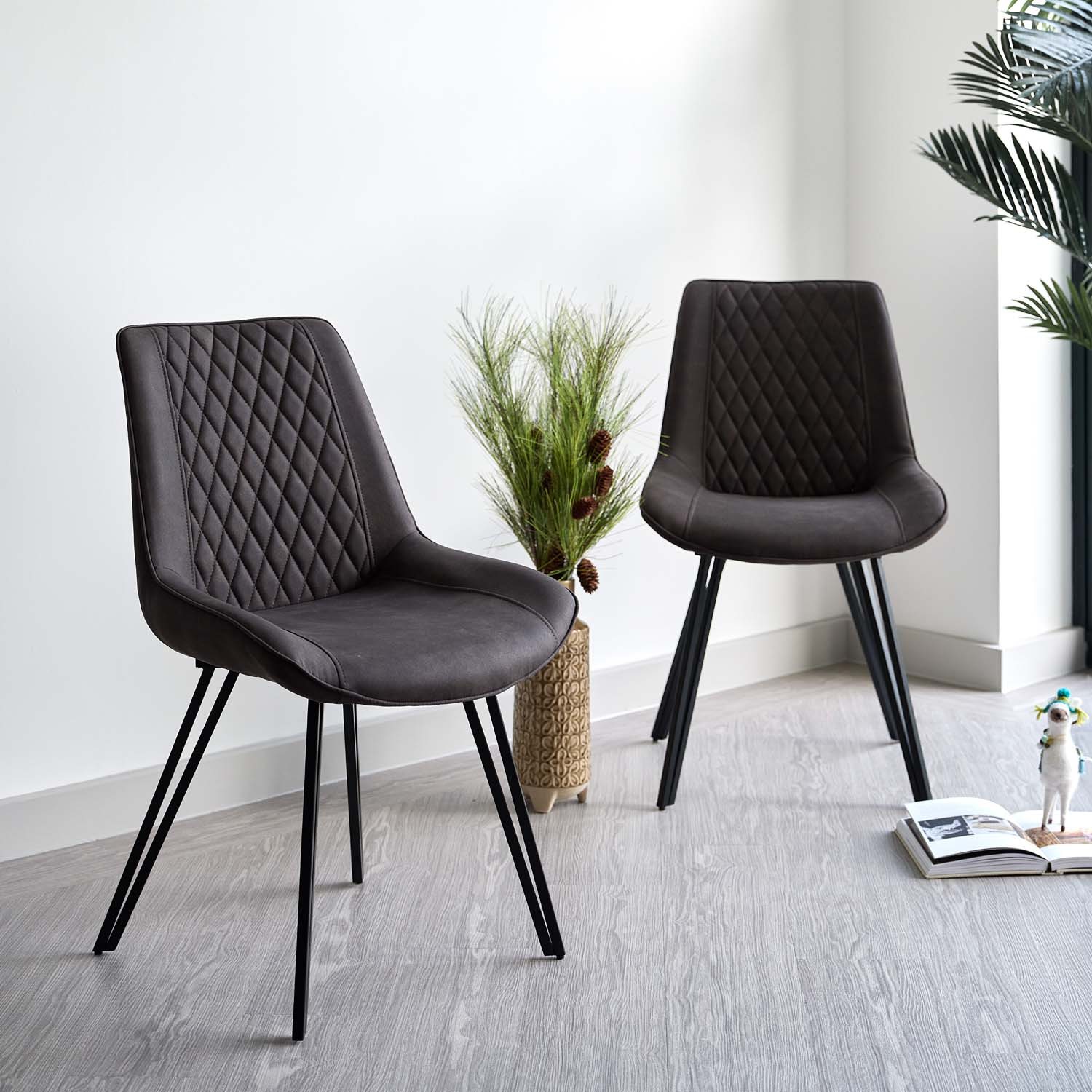 Woods Finnick Dark Grey Dining Chair (Set of 2) Woods Furniture