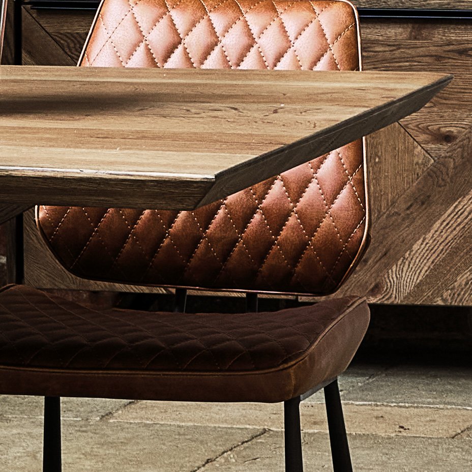 Woods Harlow 240cm Dining Table & 4 Hardy Dining Chairs Tan Woods