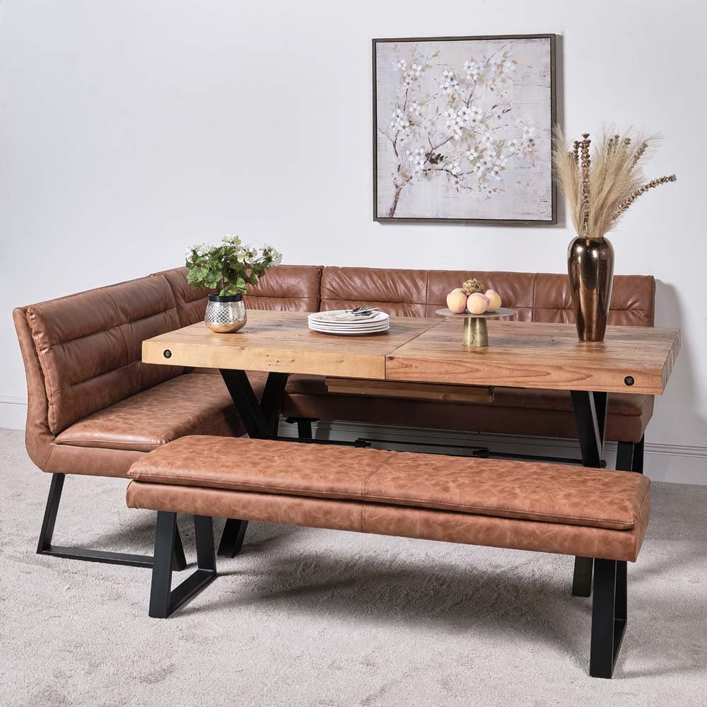 Woods Urban 180240cm Dining Table & Industrial Corner Bench & Low