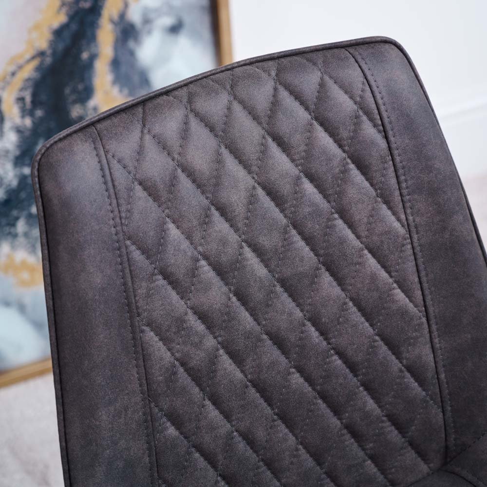 Woods Kamala Dining Table 180cm & 6 Finnick Dining Chairs Dark Grey