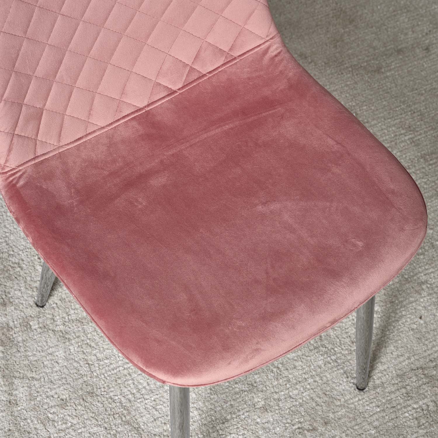 Clearance Archie Dining Chair Chrome Legs Pink (Set of 2) Woods