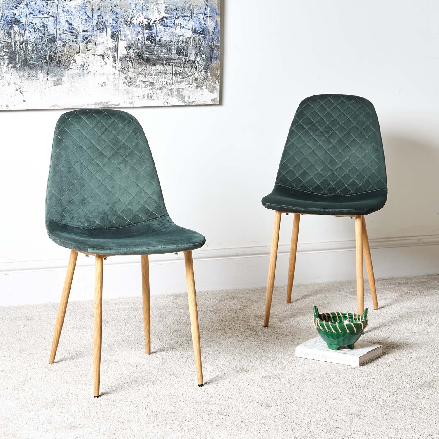 Woods Eastcote White 150cm Dining Table & Archie Wood Effect Leg Dining