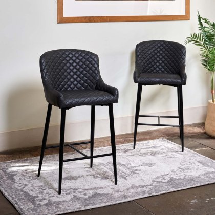 Faux Leather Bar Stools