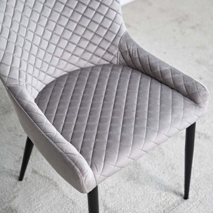 Carlton Dining Chair - Light Grey Velvet (Set of 2)