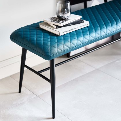Teal on sale leather bench
