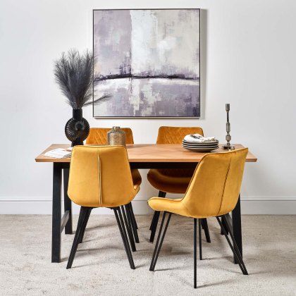 Bromley 160cm Dining Table & 4 Chase Dining Chairs - Gold