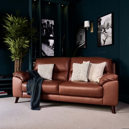 Vegas 3 Seater Sofa - Tan Leather