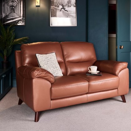 Vegas 2 Seater Sofa - Tan Leather