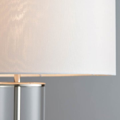 Lessina Table Lamp Bright Nickel With White Shade