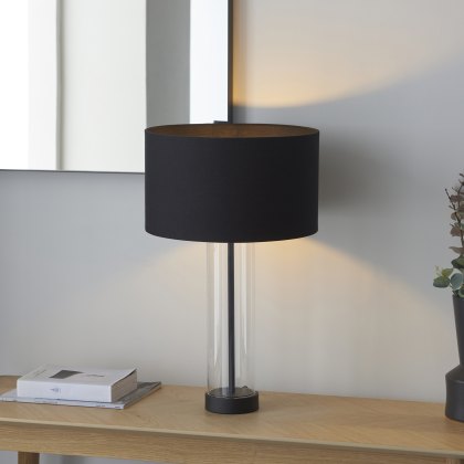 Lessina Table Lamp Black With Black Shade