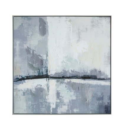 Urban City Skyline Framed Art  Neutral / Pewter