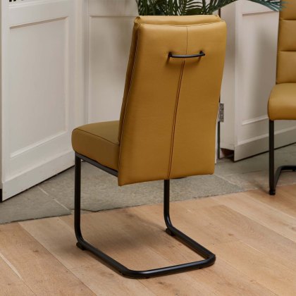 Ava Mustard Dining Chair in Faux Leather (Set of 2)