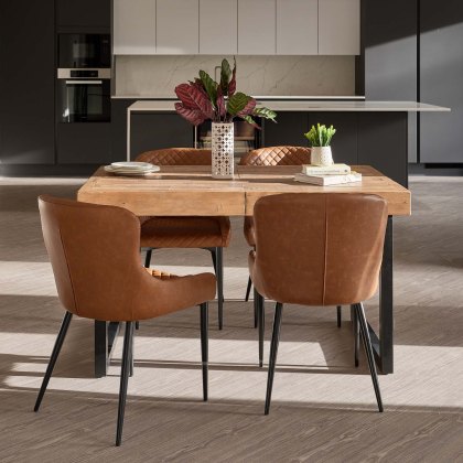 Adelaide 140-180cm Extending Dining Table with 4 Carlton Chairs in Tan
