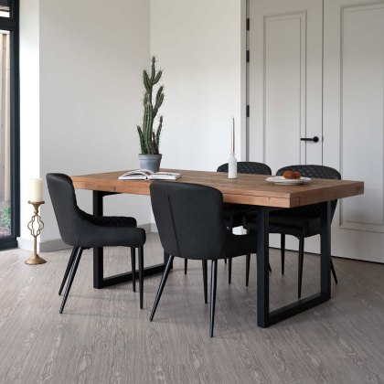 Adelaide 180cm Dining Table with 4 Carlton Chairs in Grey