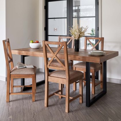 Adelaide 180cm Dining Table with 4 Adelaide Upholstered Chairs