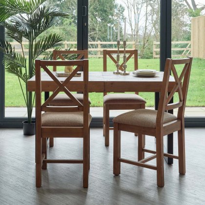 Adelaide 140-180cm Extending Dining Table with 4 Adelaide Upholstered Chairs