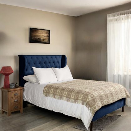 Lucille King Size Bed - Blue Lucille King Size Bed - Blue