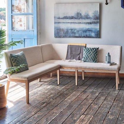 Hampton Beige Corner Bench - Right Hand Facing