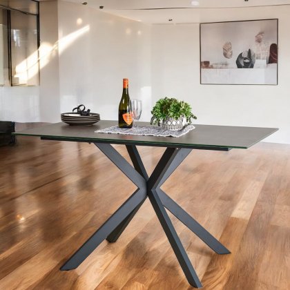 Dante Ceramic Dining Table 135cm - Dark Grey
