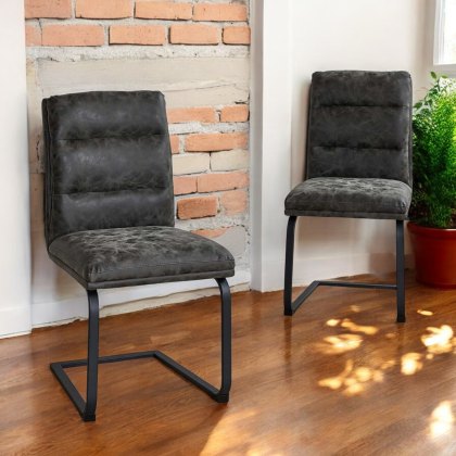 Industrial Dining Chair - Grey (Set of 2)