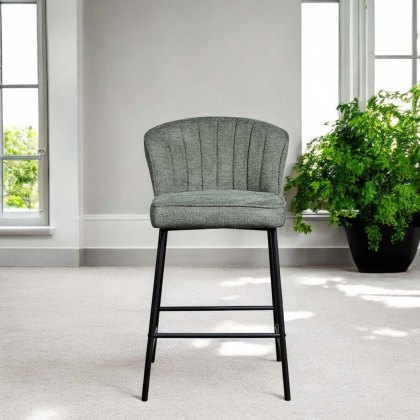 Tristan Petrol Fabric Bar Stool (Set of 2)