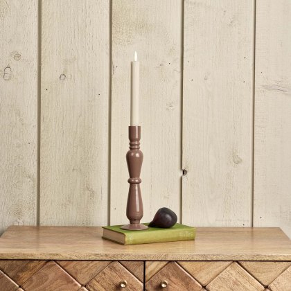 Royal Glass Candle Stick in Misty Rose - Small Royal Glass Candle Stick in Misty Rose - Small