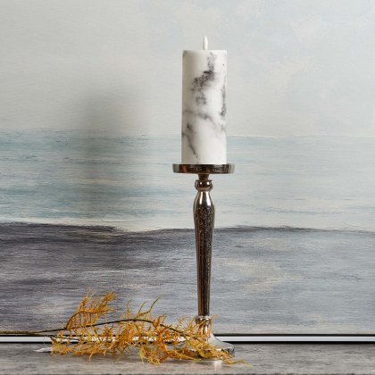 Taper Candle Stand in Nickel - Small Taper Candle Stand in Nickel - Small