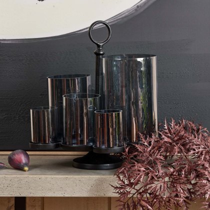 Glass Bouquet Lantern in Matt Black - Large Glass Bouquet Lantern in Matt Black - Large