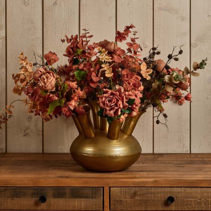 Aluminium Dome Vase in Shiny Brass Finish - Small Aluminium Dome Vase in Shiny Brass Finish - Small