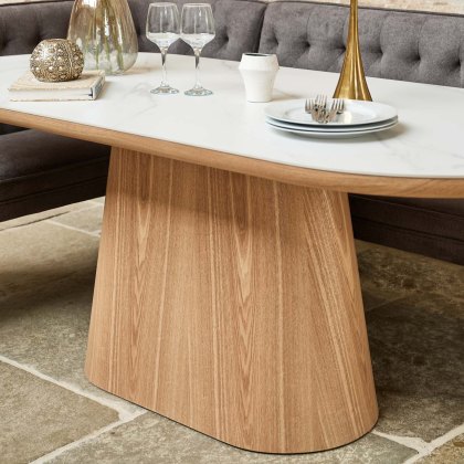 Sutton 200cm Dining Table - Ash with Frampton Corner Bench LHF & Flat Bench in Anthracite