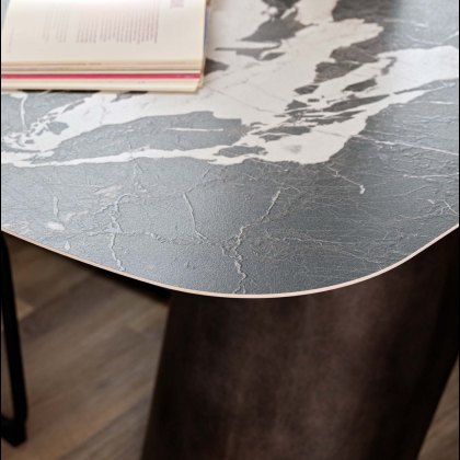 Madjeston Dining Table 160cm with 4x Firenza Dining Chairs in Black