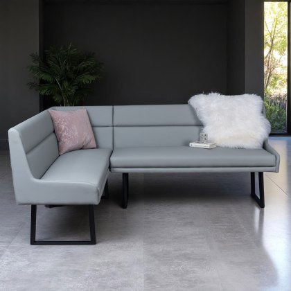 Jupiter Corner Bench in Light Grey RHF