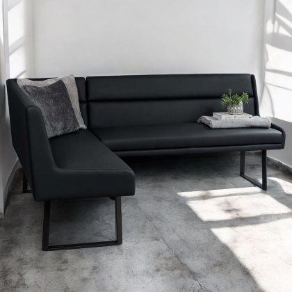 Jupiter Corner Bench in Black RHF