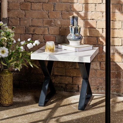 Jupiter Marble Effect Lamp Table