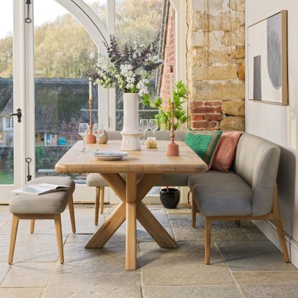 Fairmile 200cm Dining Table with Fairmile Corner Bench & Low Bench - RHF Fairmile 200cm Dining Table with Fairmile Corner Bench & Low Bench - RHF