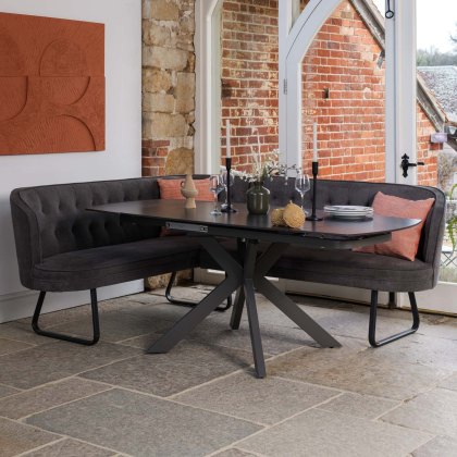 Saturn Dark Grey Motion Table with RHF Frampton Corner Bench - Anthracite