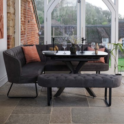 Saturn Dark Grey Motion Table with RHF Frampton Corner Bench & Low Bench - Anthracite