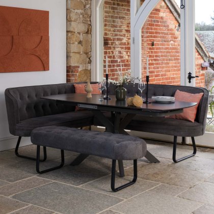 Saturn Dark Grey Motion Table with RHF Frampton Corner Bench & Low Bench - Anthracite