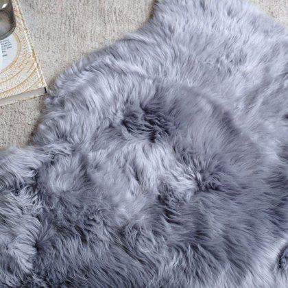 New Zealand Small Steel Sheepskin Rug - 60cm x 95cm