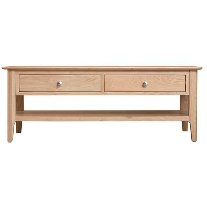 Trento Oak Coffee Table with Drawers Large