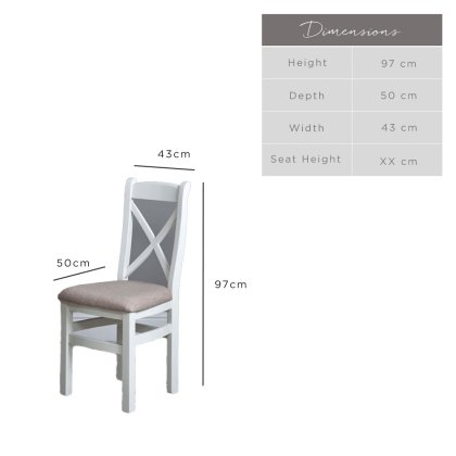 Tetbury Oak Cross Back Dining Chair Fabric Seat