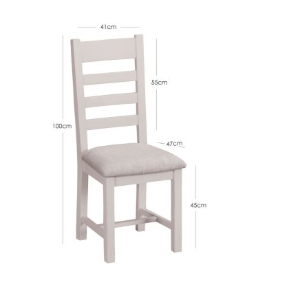 Tetbury Oak Ladder Back Dining Chair Fabric Seat