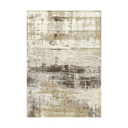 Galleria Patterned Beige and White Rug