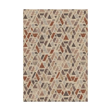 Galleria Patterned Multi Cream and Brown Rug