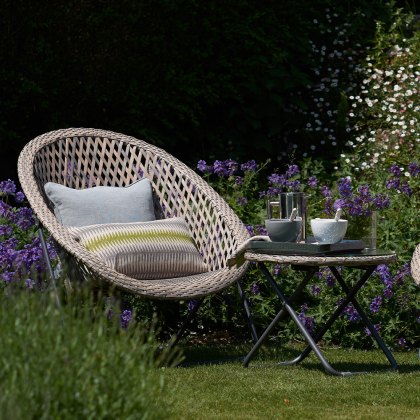 Faux Rattan Folding Lounge Set - Natural